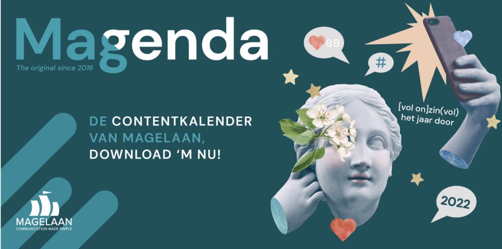 Cover Magenda 2022, inhaakkalender 2022 en contentkalender 2022.